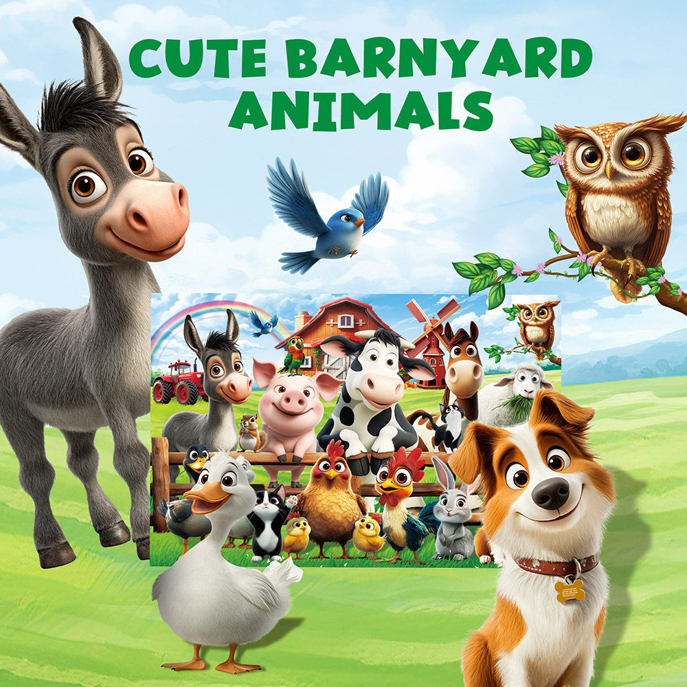 Large Floor Puzzle for Kids Ages 3+, Chunky Jigsaw in Mermaid or Farm Animals Design