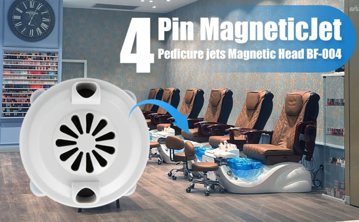 Pipeless Jet Motor for Pedicure Spa Chair Magnetic Jet Head Propeller Cap Complete Replacement Kit LURACO P153 Compatible Nail Salon Hygienic Easy Install Repair Part