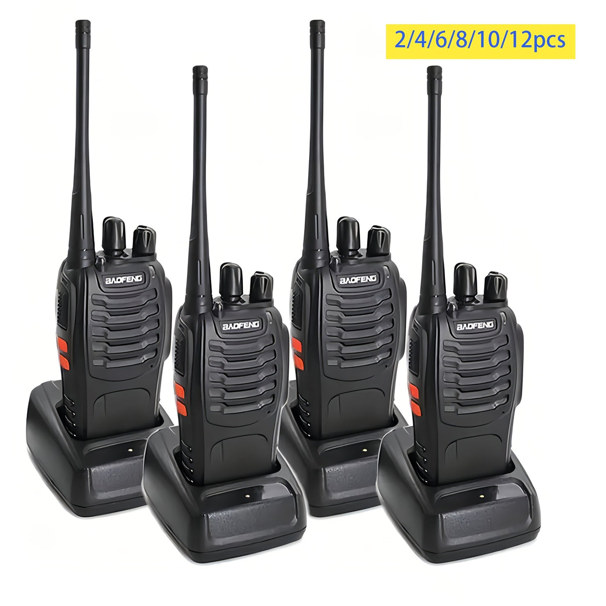 Baofeng UHF Walkie Talkies 16CH 5W – 2/4/6/8/10/12 Pack Two-Way Radios, USB Rechargeable 1500mAh Battery, LCD Display, Hi-Fi Sound, for Outdoor Sports, Hiking, Camping & Emergency Communication