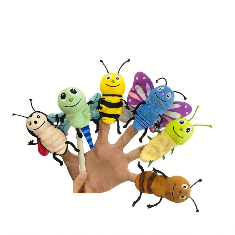 Insect Finger Puppet Set 6pcs Realistic Mini Hand Puppets for Kids Toddlers, Cute Bug Animal Finger Puppets for Role Play Storytelling Science Learning, Birthday Party Favor Gift