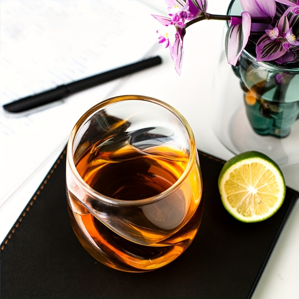 Geometric Twisted Cocktail Glasses 4 or 8 Pack – 400ml Wide Mouth BPA-Free Borosilicate Glass – Festive Drinkware for Whiskey, Beer & Tea – Thanksgiving, Christmas, New Year & Oktoberfest