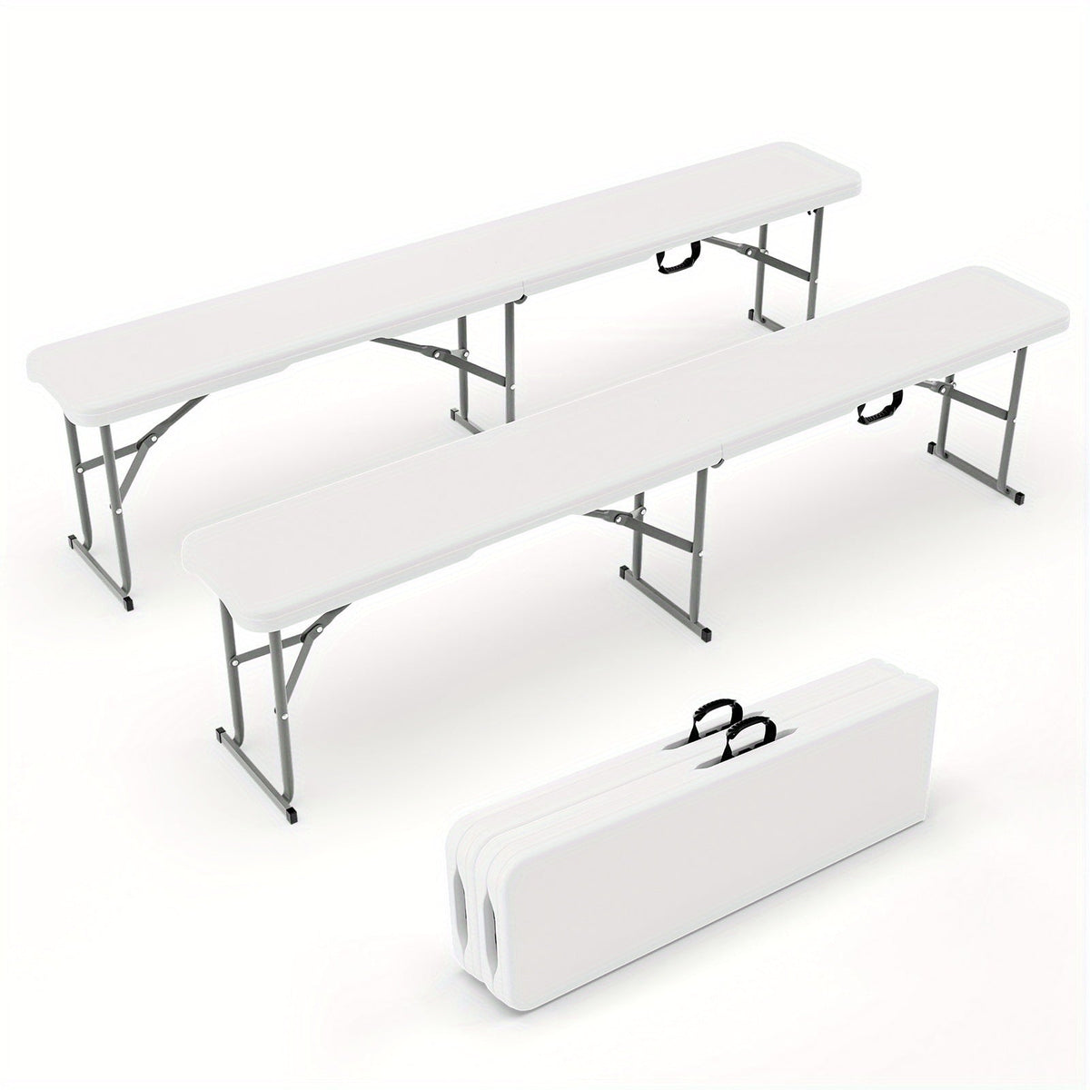 Folding Bench shown in the White, 2 Pack option