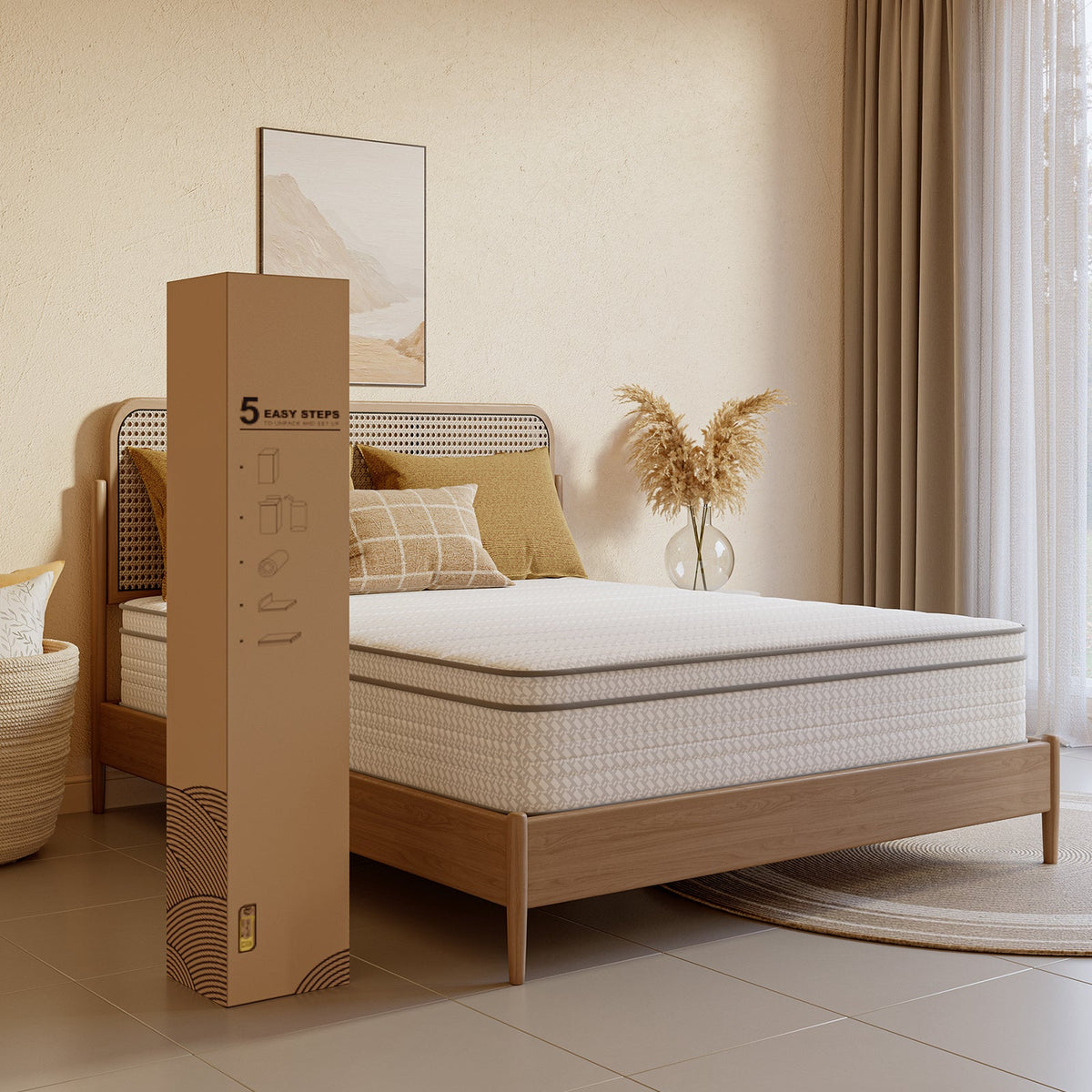 6-Inch Mattress with Pocket Springs for Bedroom Comfort and Support