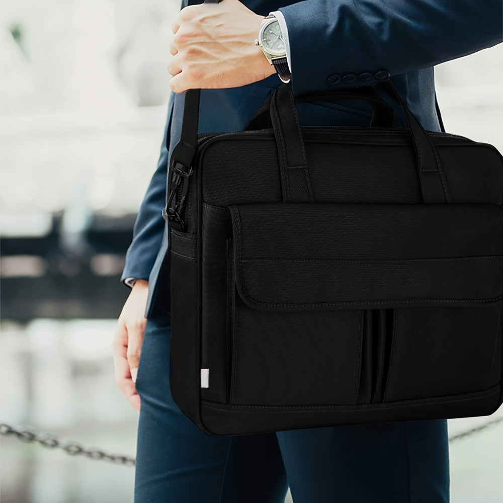 15.6 Inch Laptop Bag Business Messenger Briefcase – Multi-Compartment Shoulder Bag with Removable Strap, Luggage Sleeve, Foam-Padded Laptop Sleeve, Perfect Gift for Men & Women Professionals & Travelers