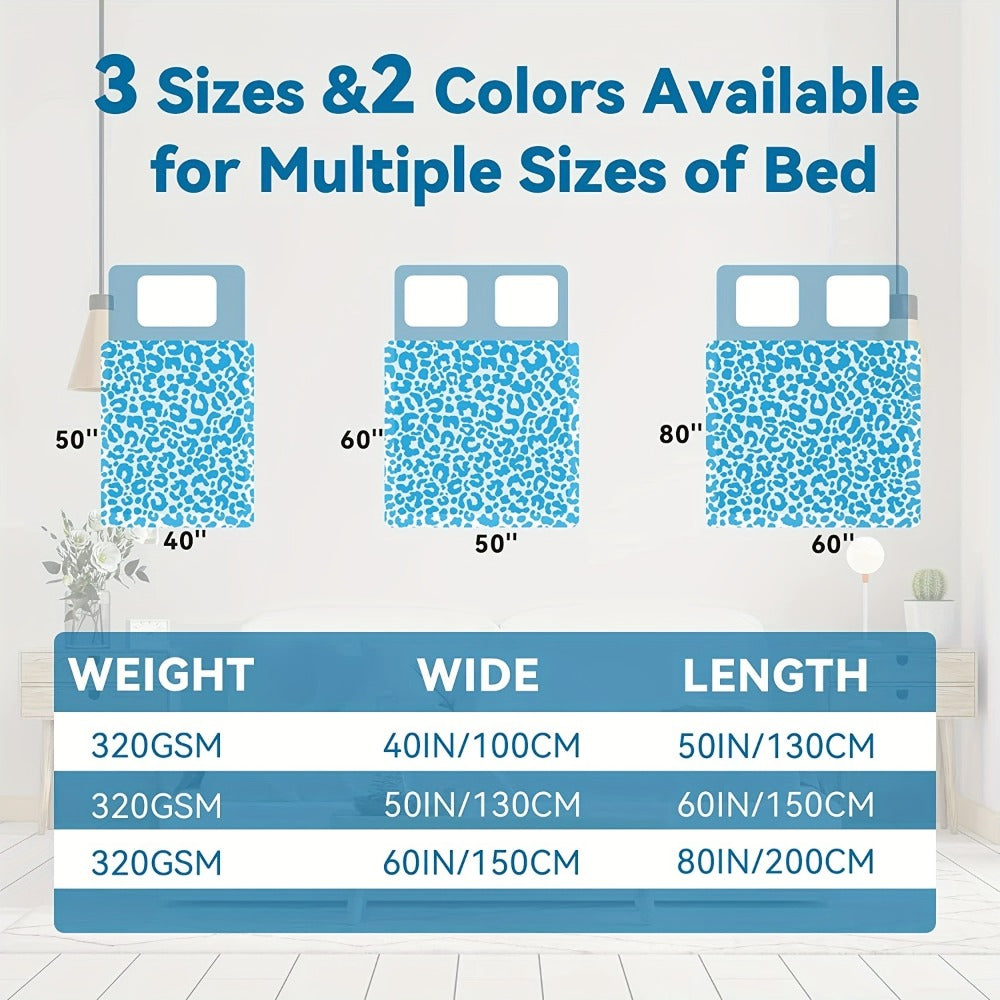 Leopard Print Throw Blanket – Soft Fluffy Jacquard Fleece Flannel for Couch, Bed, Sofa & Camping, 3 Sizes, 5 Colors