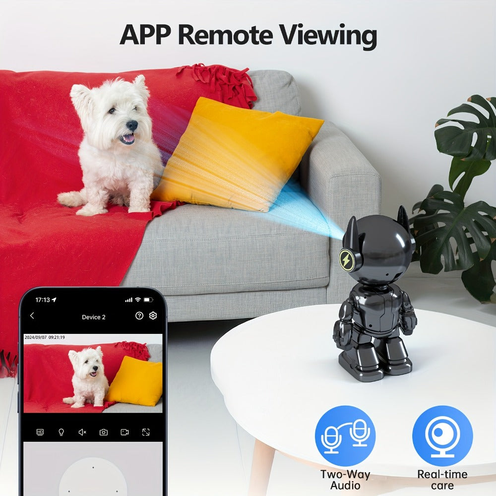 Pet & Baby Camera Monitor Indoor 4MP QHD Robot Camera – 360° Panoramic Night Vision, Motion Detection Alerts, Two-Way Audio, Dual Band 5G & 2.4GHz WiFi, Alexa Compatible, Dog Cat Camera with App