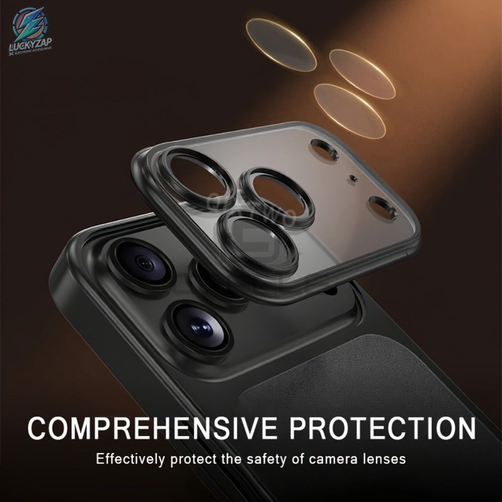 Matte Frosted Clear iPhone Case with Wireless Charging & Shockproof Lens Film for iPhone 17 16 15 14 13 12 Air Pro Max Plus – Anti-Fingerprint Slim Transparent Back Cover