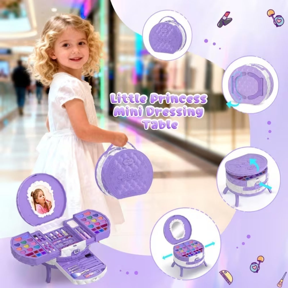 Kids Washable Makeup Kit for Dress-Up Play, Pink or Purple Options