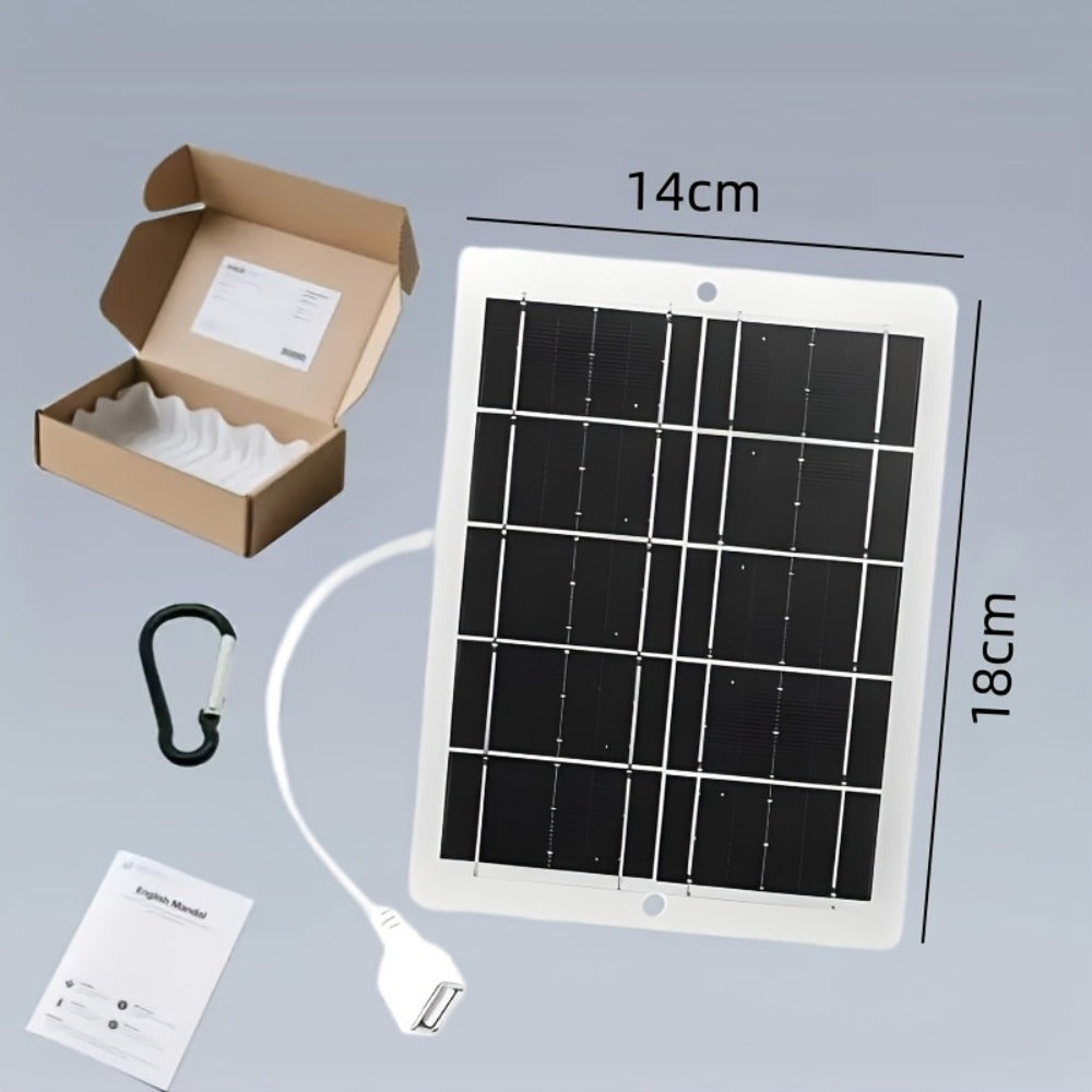 Outdoor Solar Phone Charger 5V USB 2.5A – Portable Solar Charging Panel for Camping Hiking Backpacking | Charges Phones Power Banks Flashlights Fans | Lightweight Compact Emergency Home Backup Solar Power