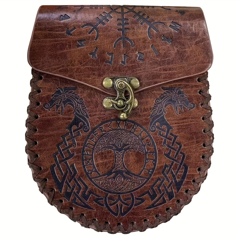Viking Belt Pouch, Faux Leather Medieval Waist Bag for LARP, Renaissance Faire and Cosplay, 5 Styles