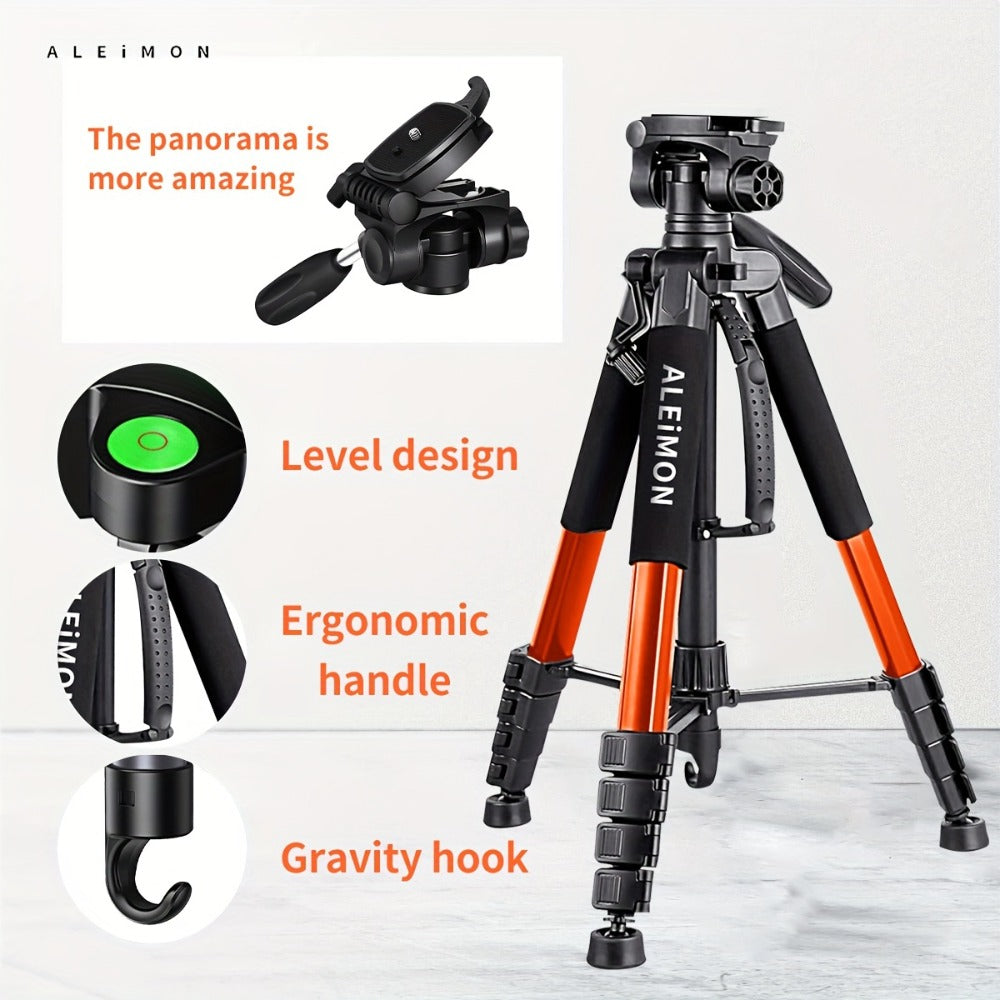 Heavy Duty Aluminum Tripod 74 Inch Red 3-Section, ALEiMON 188cm 14lb Capacity Adjustable Camera Stand with Tote Bag for DSLR, Mirrorless, Smartphone, Projector & Outdoor Photography