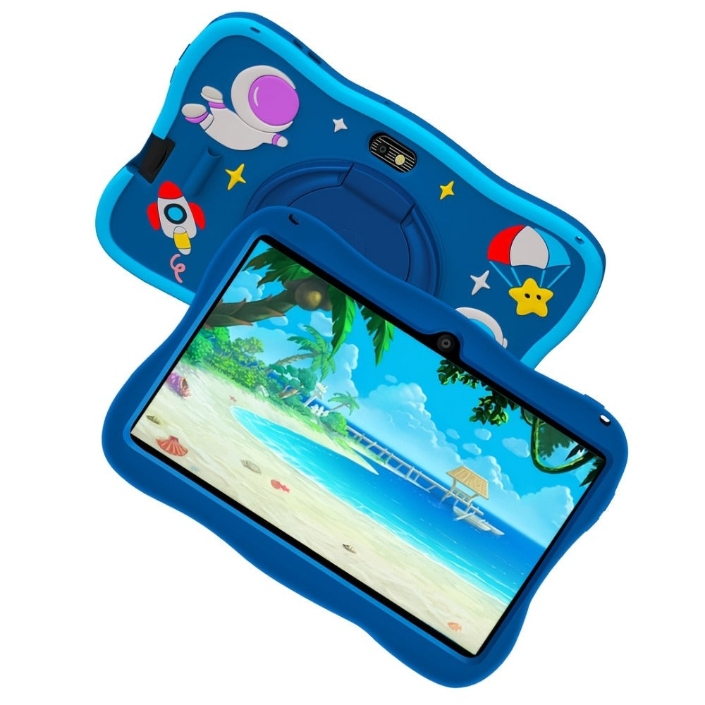 Kids Tablet 7 Inch Android 14, 5GB RAM 32GB Storage, Protective Case Included, Google Kids Space, Parental Controls, WiFi Bluetooth YouTube, 2026 Upgraded Educational Gift for Toddlers Boys Girls Ages 3-12, Pink & Blue