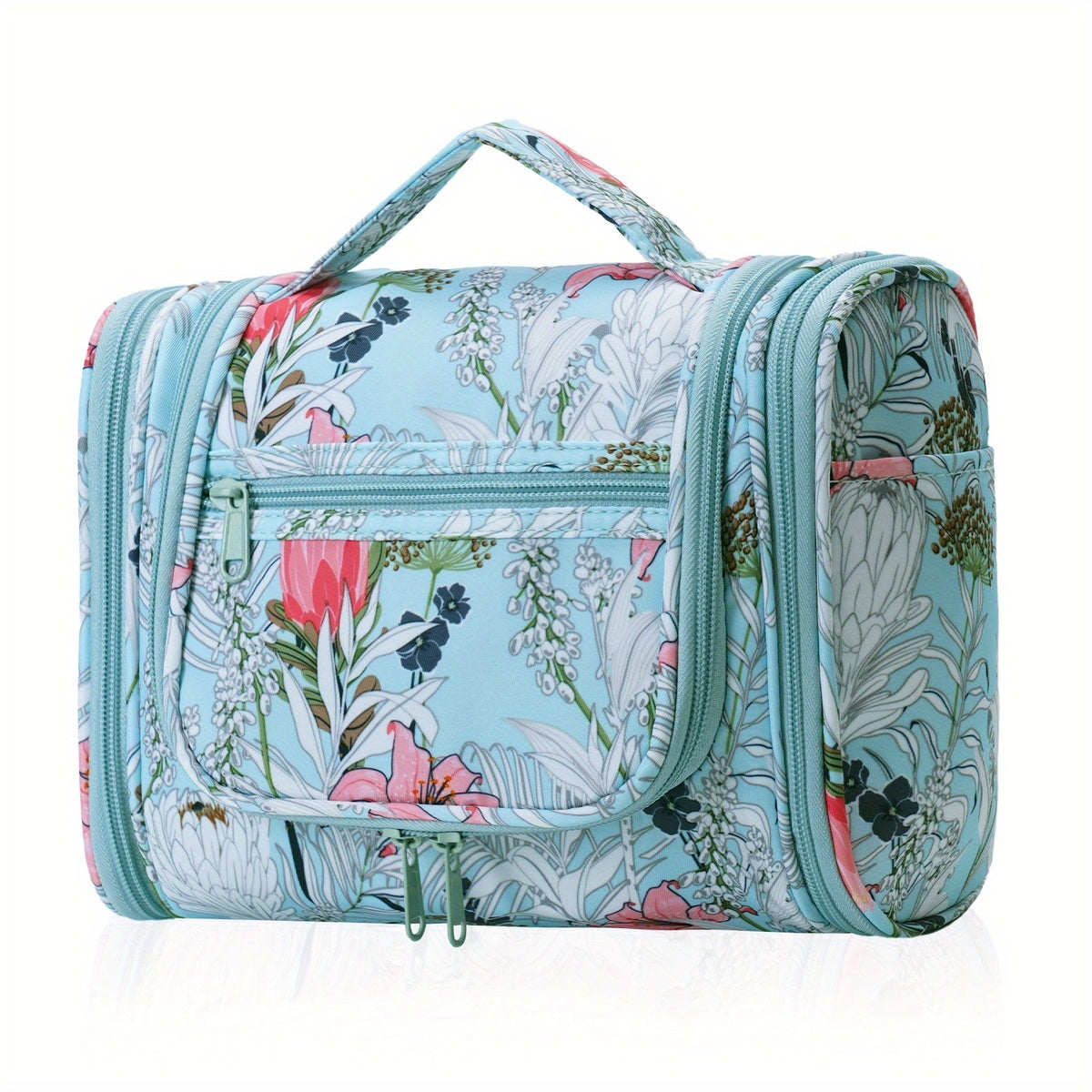 Hanging Toiletry Bag with Hook for Women Men Large Capacity Multi-Pocket Travel Shower Bag Cosmetic Makeup Organizer for Hotel Gym Camping 7 Prints Pink Black Leopard