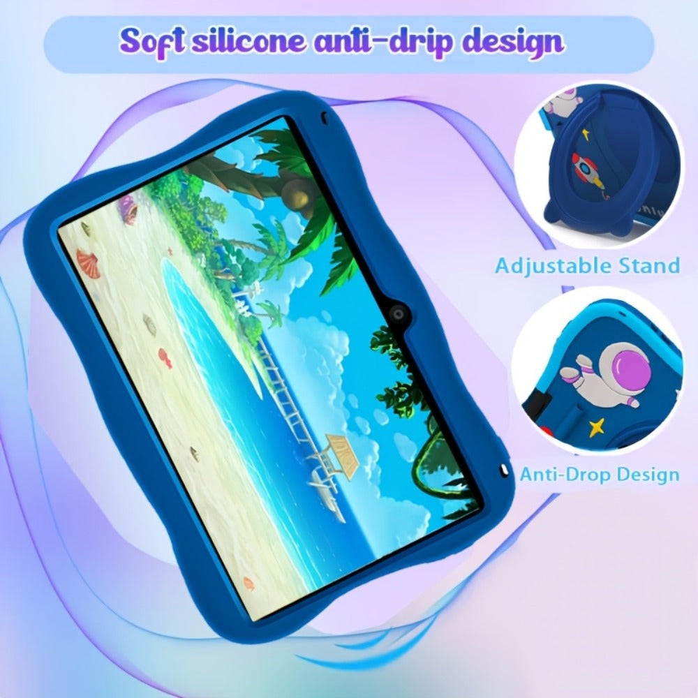 Kids Tablet 7 Inch Android 14, 5GB RAM 32GB Storage, Protective Case Included, Google Kids Space, Parental Controls, WiFi Bluetooth YouTube, 2026 Upgraded Educational Gift for Toddlers Boys Girls Ages 3-12, Pink & Blue