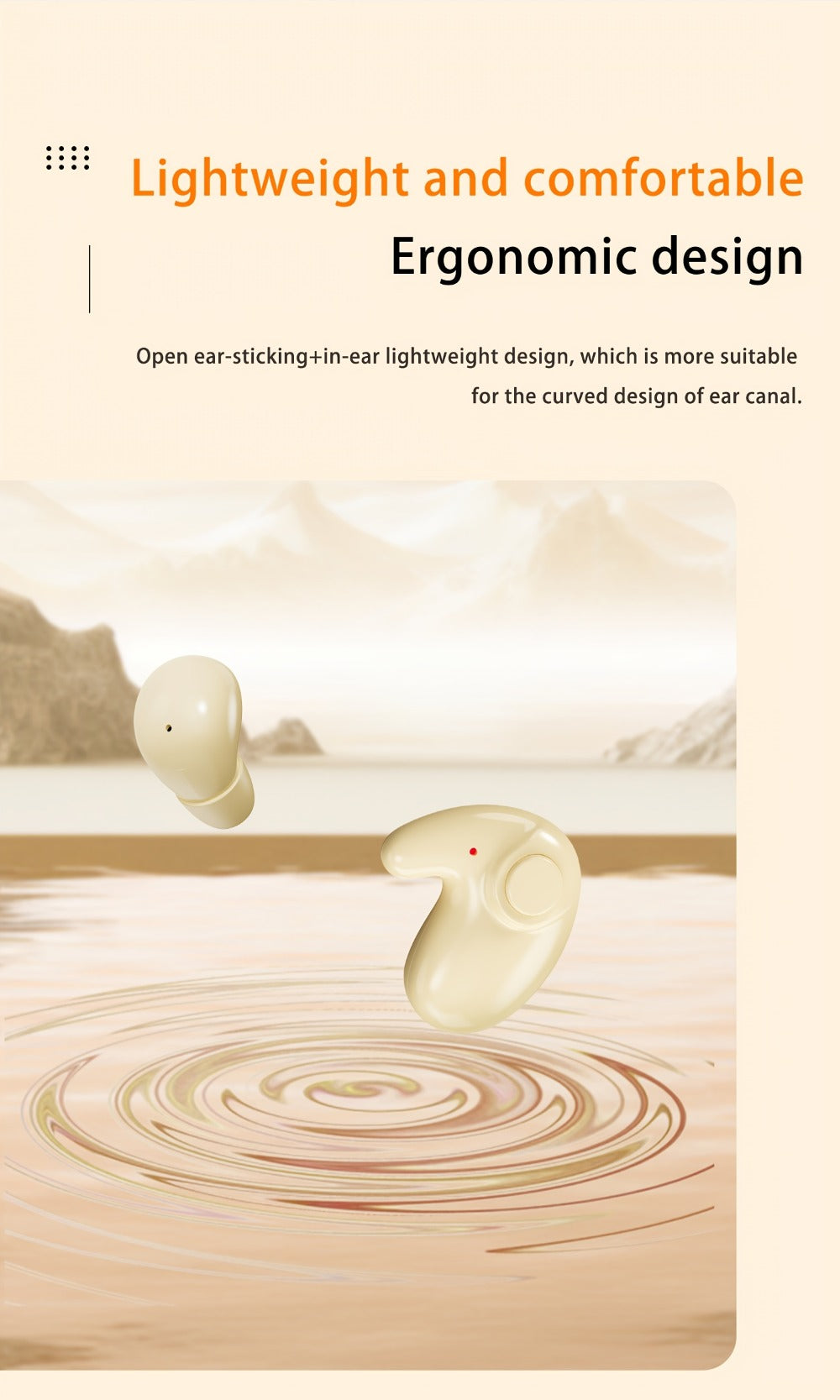 Invisible Sleep Wireless Earbuds 2 Pairs, Mini In-Ear Earphones HiFi Sound Noise Reduction Bass Touch Control Digital Display Long Battery Type-C, for Office Leisure Sport Sleep Men Women