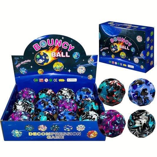 High Bounce Balls 12-Pack, Multicolor Set with Faux Leather Exterior