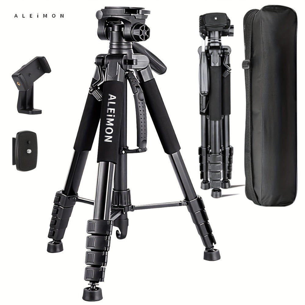 Heavy Duty Aluminum Tripod 74 Inch Red 3-Section, ALEiMON 188cm 14lb Capacity Adjustable Camera Stand with Tote Bag for DSLR, Mirrorless, Smartphone, Projector & Outdoor Photography