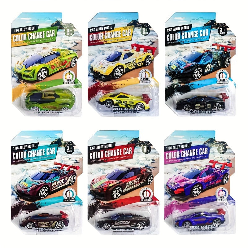 Color-Changing Die-Cast Toy Cars, 6-Piece Set for Water Play