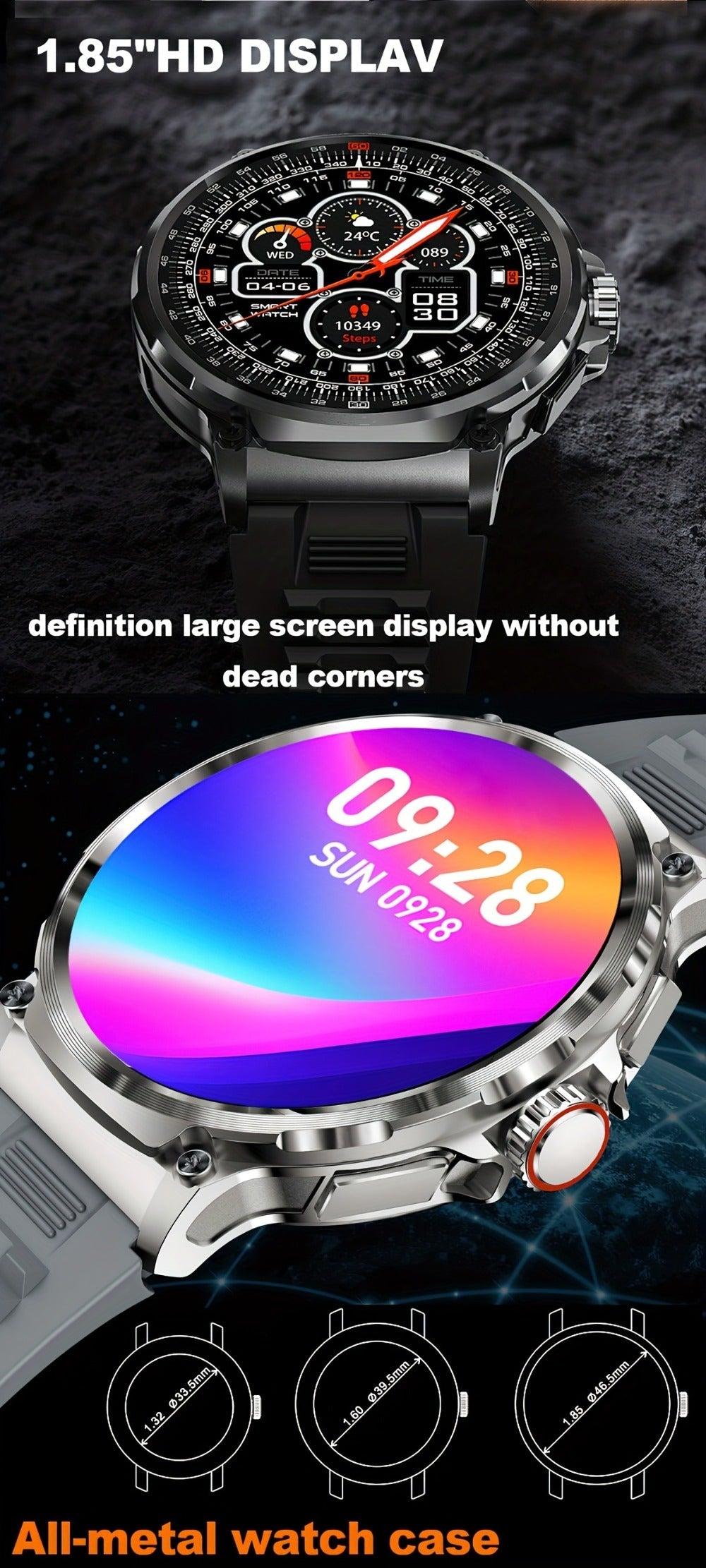 710mAh Long Battery Outdoor Sports Smartwatch for Men – 360x360 HD Screen Wireless Calling High-Quality Speaker Music Control Sports Tracking Sleep Monitor Dynamic Dial Silver Black Gift