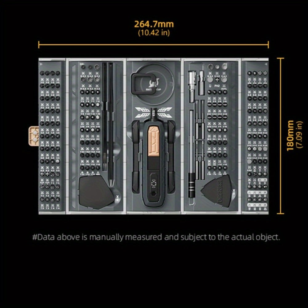 180-in-1 Precision Screwdriver Set – Magnetic Professional Repair Kit for Laptop, Phone, Camera, Tablet, Game Console & Glasses, Angular Container Case Design