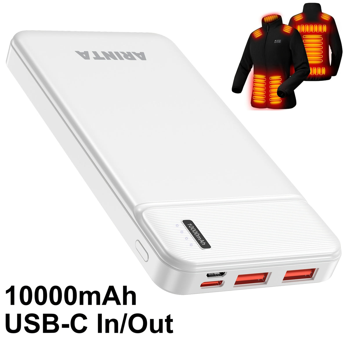 10000mAh Slim Power Bank PD 22.5W Super Fast Charging – Dual USB-A Output, 20W USB-C Input/Output, Lightweight Travel Portable Charger for Smartphones, Tablets & Heated Clothes, Gift for Men & Women