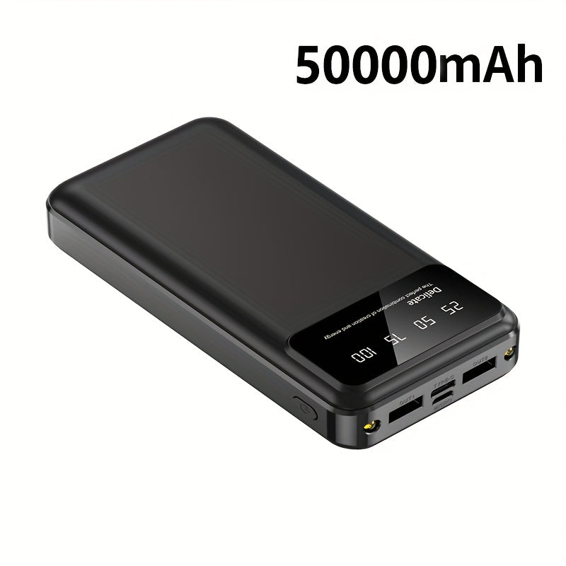 50000mAh Power Bank Outdoor Emergency Charger with LED Display Flashlight Dual USB Backup Battery Pack for iPhone Android Samsung – Portable Solar Travel Charger