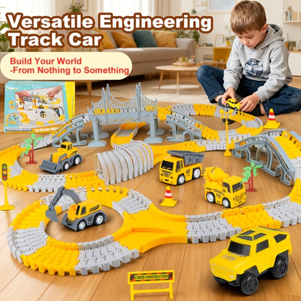 Roller Coaster Track Set, 467 Pieces with Electric Race Car, DIY Build-Your-Own Track Toy Ages 3-8