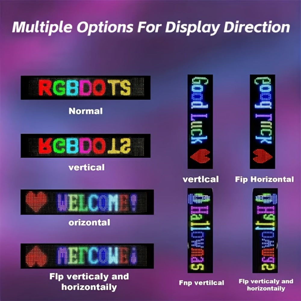 Programmable RGB LED Pixel Display Panel App Controlled – Music Sync DIY Text Animations Flexible Ultra-Thin Screen for Game Room Home Theater Car Dashboard Store Window Decor – 16x32 16x96 20x64