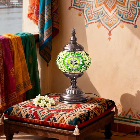DIY Mosaic Lamp Kit, Turkish-Moroccan Style, with Basic & 3-Color Light Options