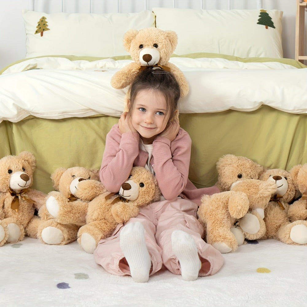 8-Pack Teddy Bears, 11-Inch Soft Plush in Dark Brown or Khaki