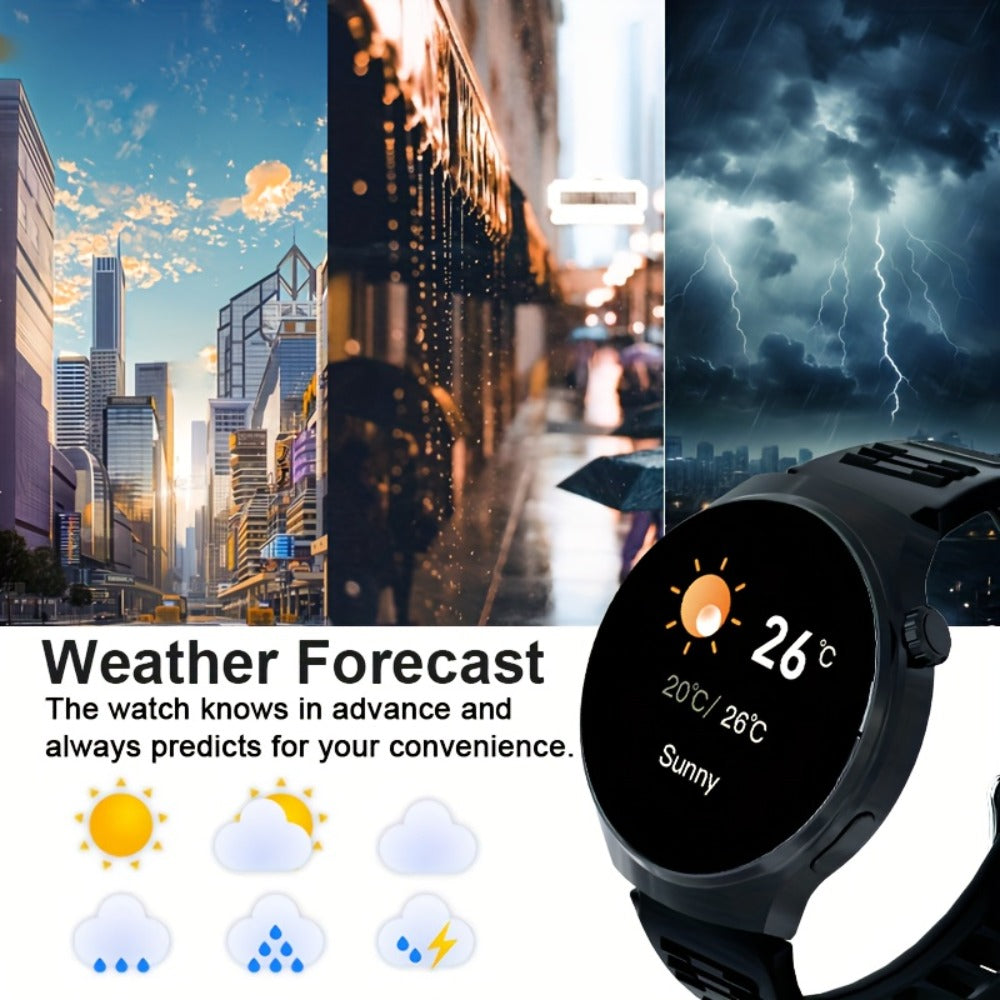 OLED Smartwatch 2.01 Inch Round Screen 95% Screen Ratio Fitness Tracker Running Cycling Walking Step Counter Music Control 300mAh Battery Lightweight Silicone Band Men Women 7 Styles Black Gray 2026