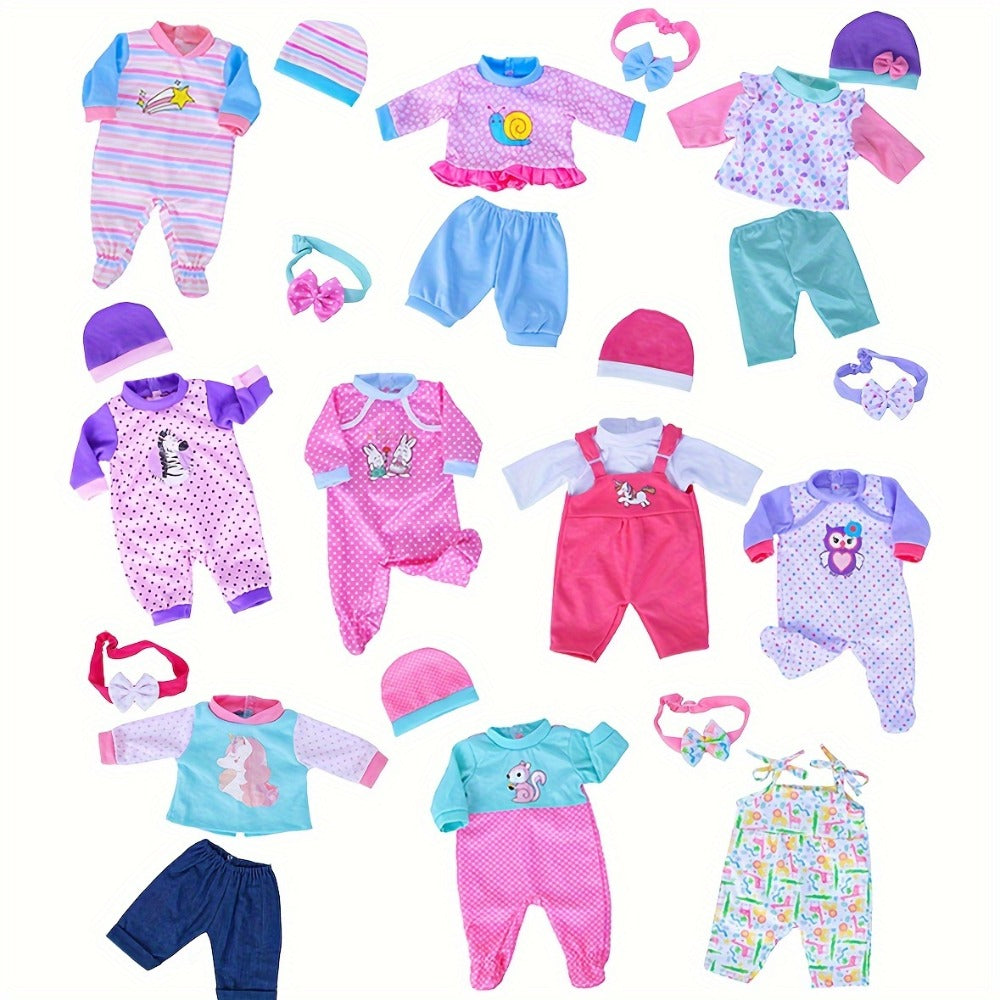 10-Outfit Doll Clothes Set for 14-16 Inch and 43 cm Baby Dolls