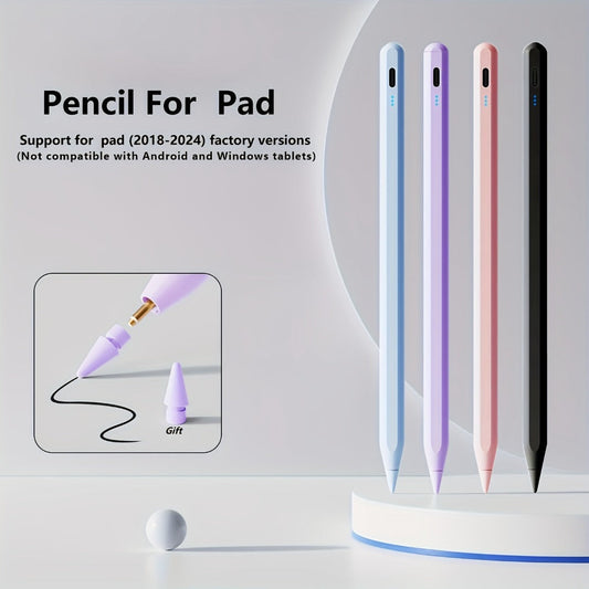 iPad Stylus Pencil with Magnetic Storage | Active Capacitive Pen Compatible with iPad Air 3/4/5, iPad 6/7/8/9/10, Mini 5/6, iPad Pro 11/12.9 Inch (2018-2024), Multi-Color, Palm Rejection, Gift for Kids Girls Boys