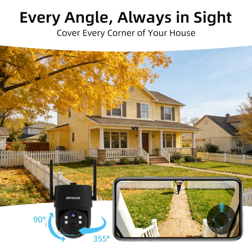 AI Auto Tracking Solar Security Camera Outdoor 360° Dome – AI Human Detection, Full Color Night Vision, Smart Siren & Spotlight, Two-Way Audio, 6000mAh Battery Wireless WiFi Camera