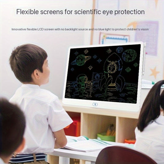 LCD Doodle Board 16 Inch with Stand – Flexible Screen Drawing & Writing Tablet, White, Pink, Sky Blue