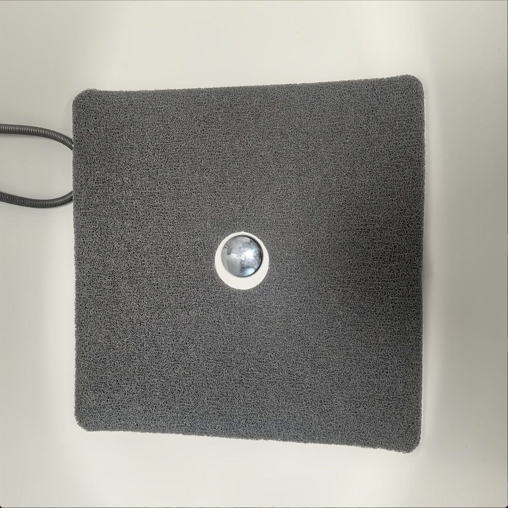 Non-Slip Shower Mat PVC Loofah Bath Mat with Drain Holes – Quick-Dry Square Bathtub Floor Mat, No Suction Cups Needed, Soft Cushioned, 24x24 Inch, Grey/White/Beige