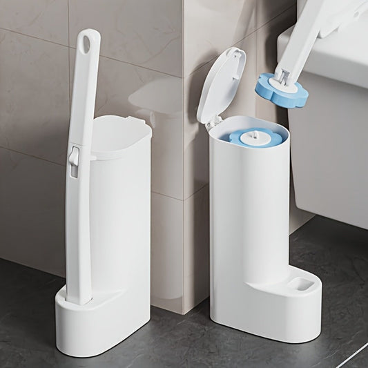 Disposable Toilet Brush with No-Touch Release, Set or 12-Head Refill
