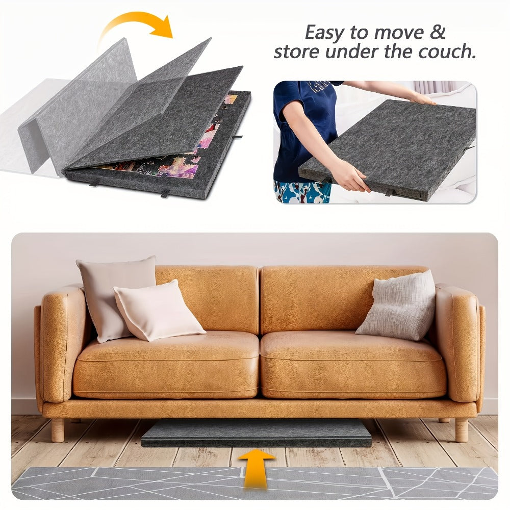 Felt Jigsaw Puzzle Board with 6 Drawers, Adjustable Tilt, Protective Cover & Carry Handle