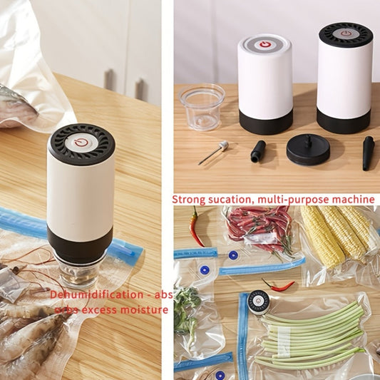 Cordless Vacuum Pump with Accessories for Valved Containers and Storage Bags