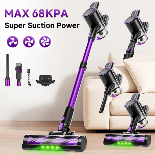 Cordless Stick Vacuum Cleaner with 3 Speeds, LED Floor Brush and Handheld Mode