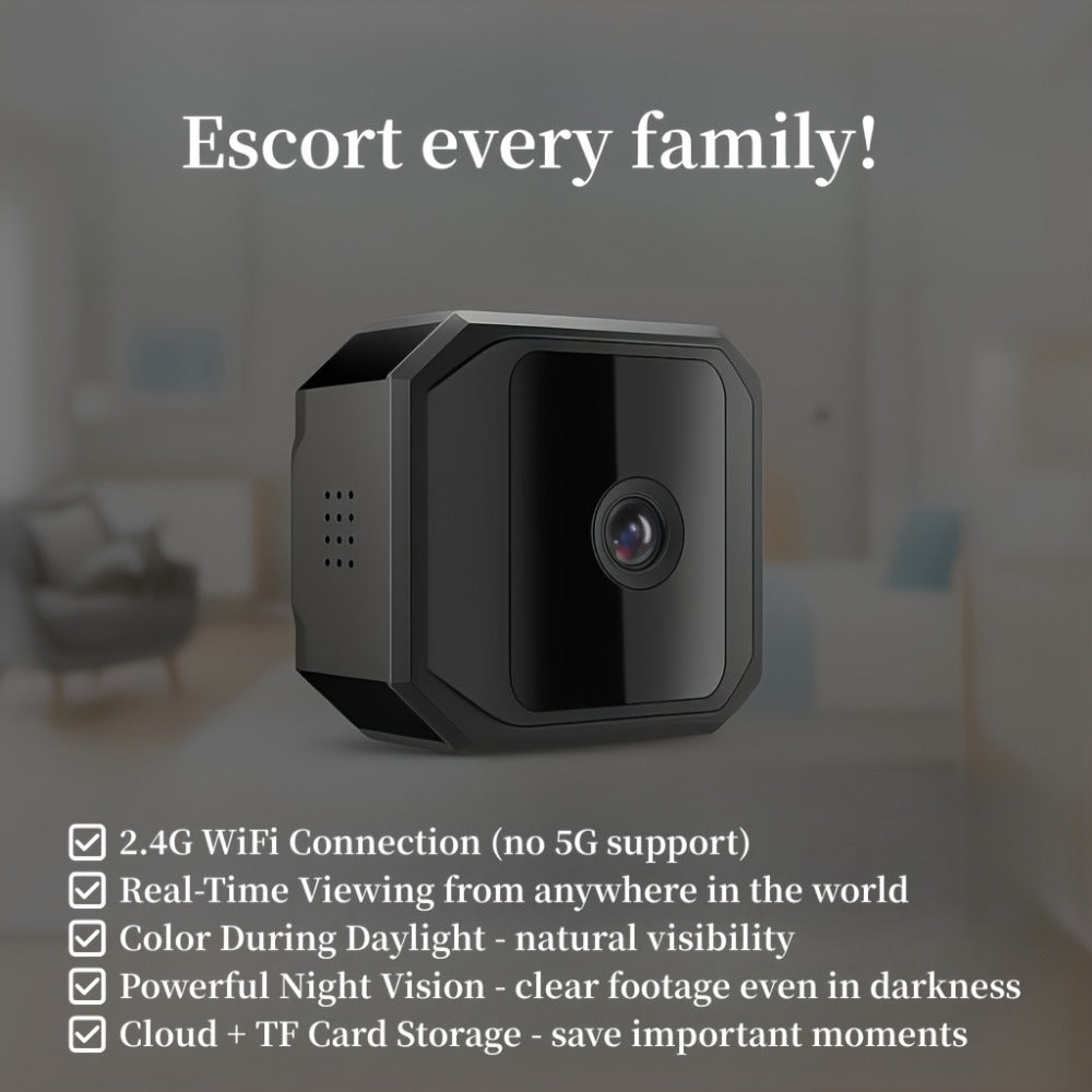 No Internet Security Camera with Color Night Vision, Built-In AP Hotspot WiFi, Two-Way Audio, Motion Detection, Real-Time App Monitoring – Indoor Home Family Baby Pet Camera