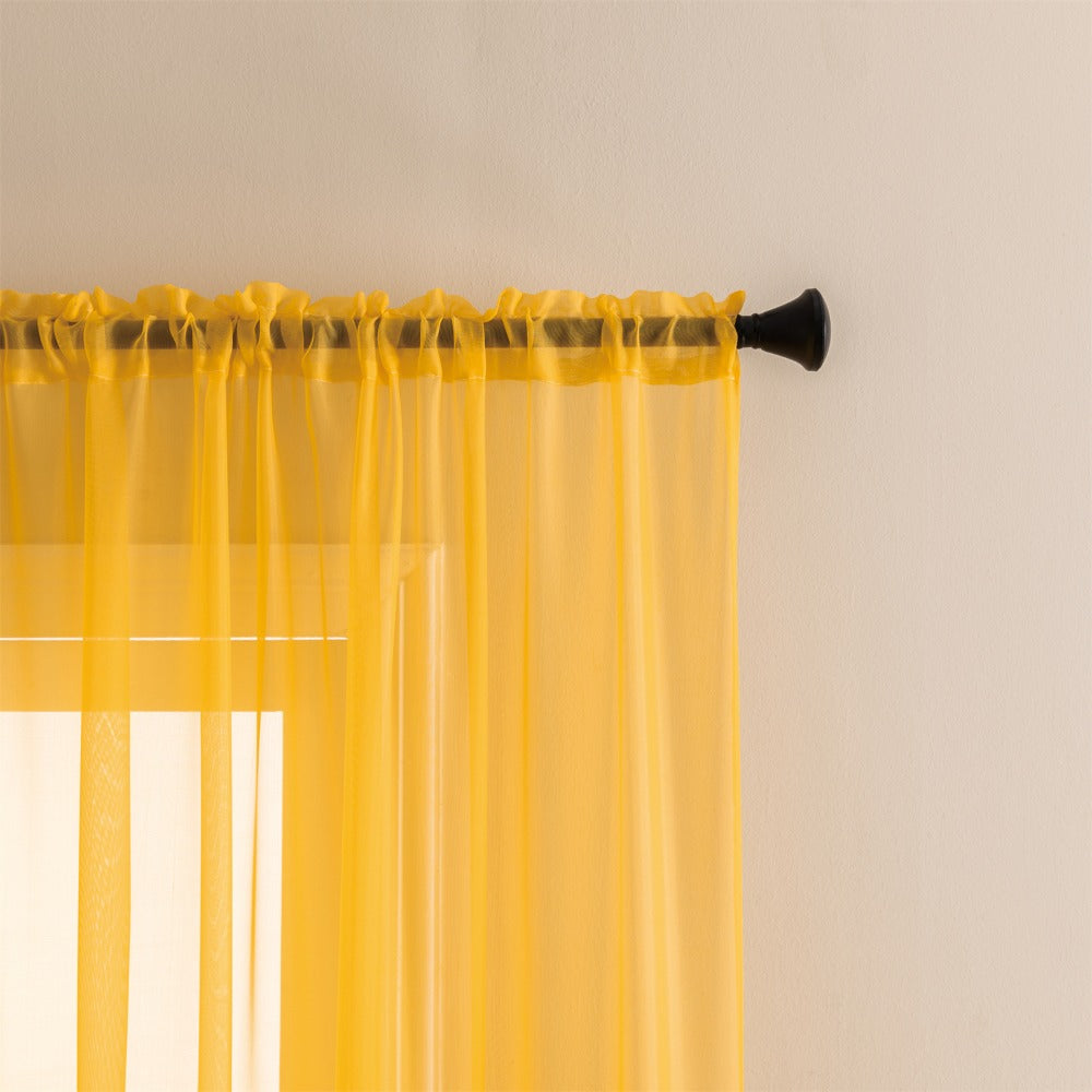 Sheer Curtains 2 Panels Rod Pocket – Light Filtering Privacy Window Drapes for Living Room Bedroom Modern Home Decor
