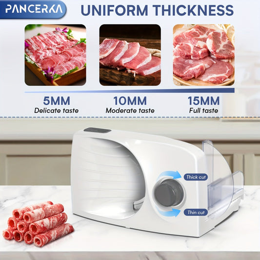Electric Meat Slicer with 0–15 mm Adjustable Thickness & Stainless Steel Blade