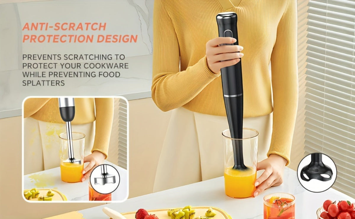 Immersion Blender 400W with Turbo Mode - Handheld Stick Blender with 304 Stainless Steel Blades, 2-Speed Electric Hand Blender, Detachable Shaft, Portable Immersion Mixer for Soups, Smoothies & Baby Food