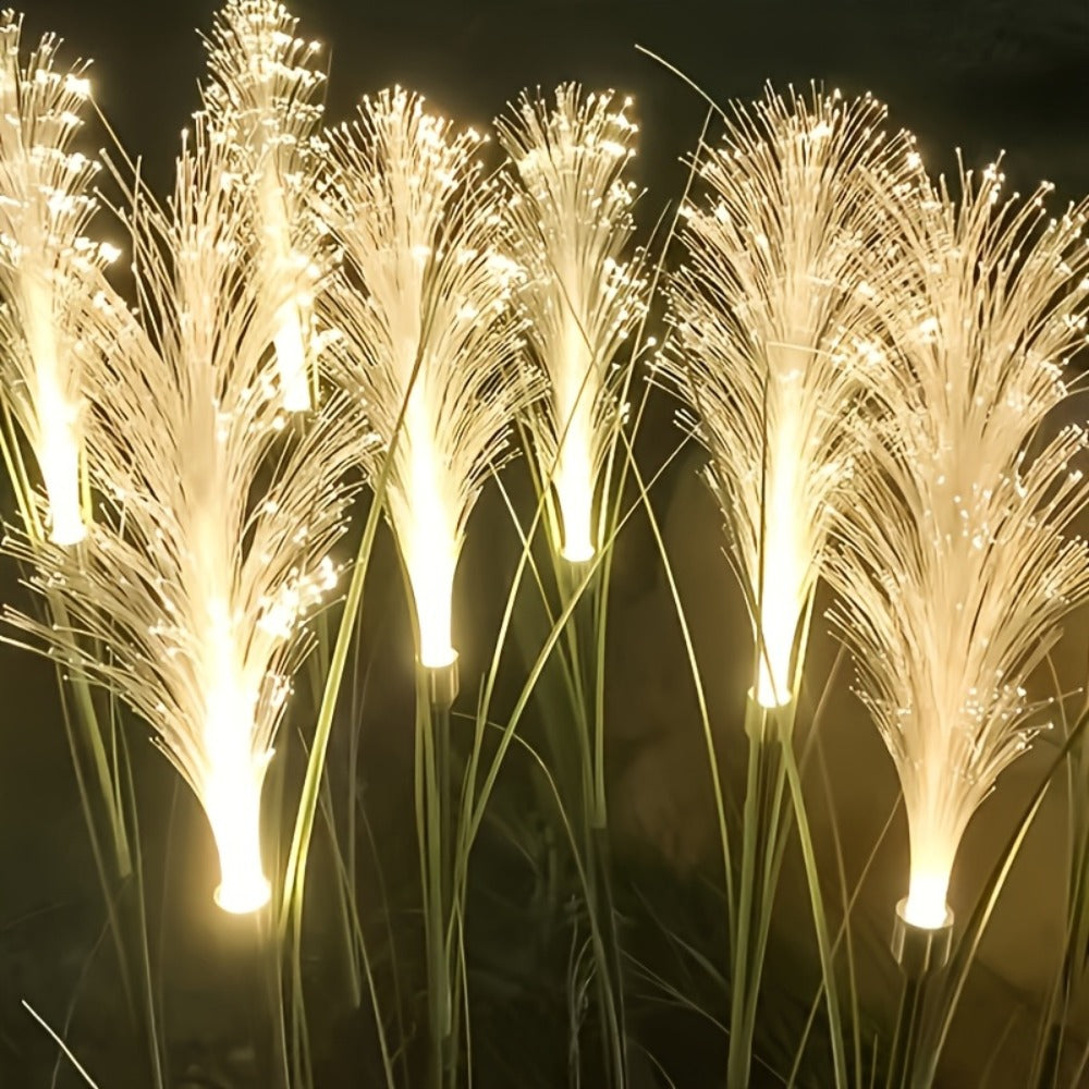 Solar Garden Stake Lights Golden Grass Design - Outdoor Decorative Solar Powered Ambient Landscape Lights Nickel Battery for Yard Patio Balcony Lawn Pathway Flower Bed Decoration 1 or 2 Pack