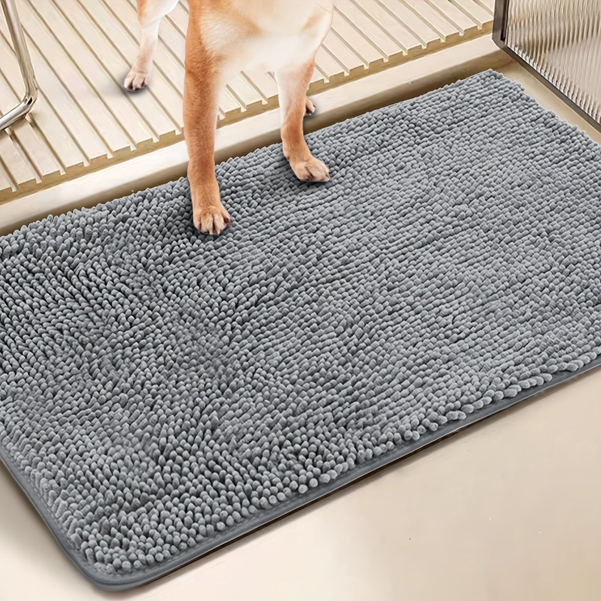 Dog Door Mat for Muddy Paws – Absorbent Non-Slip Quick-Dry Microfiber Mat | Machine Washable | Single or 2-Pack | 24×17" & 32×20"