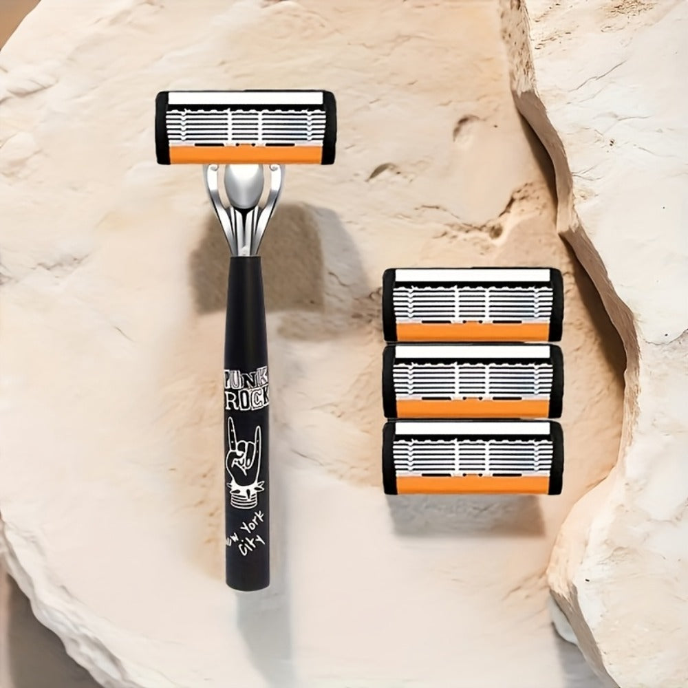 Safety Razor Kit 2 Handles 72 Double Edge Replacement Blades - Classic Wet Shaving Razor Set with Non-Slip Ergonomic Grip for Close Clean Shave Men Face Neck Head Body Grooming