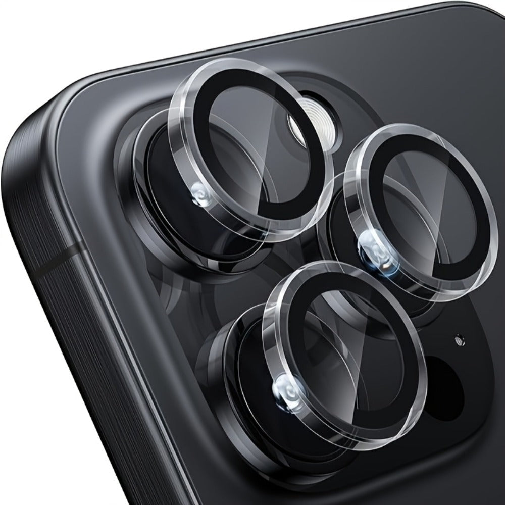 iPhone Camera Lens Protector 15PCS Mixed Colors – Metal Ring Cover for iPhone 11 12 13 14 15 16 Pro Max Mini Plus, Gold Silver Black Gray Rainbow, Scratch-Proof, Zero Optical Interference