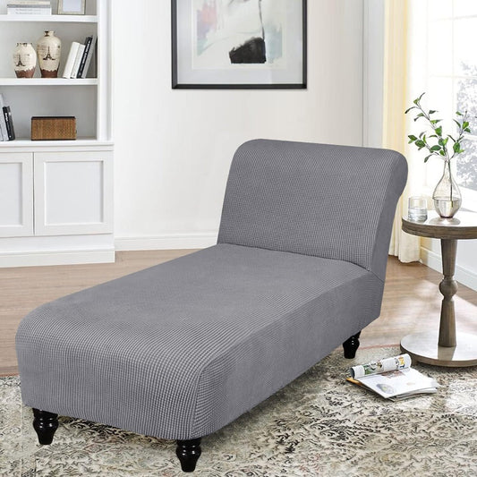 Chaise Lounge Cover in Stretch Jacquard, No Armrests or Double Armrests Options