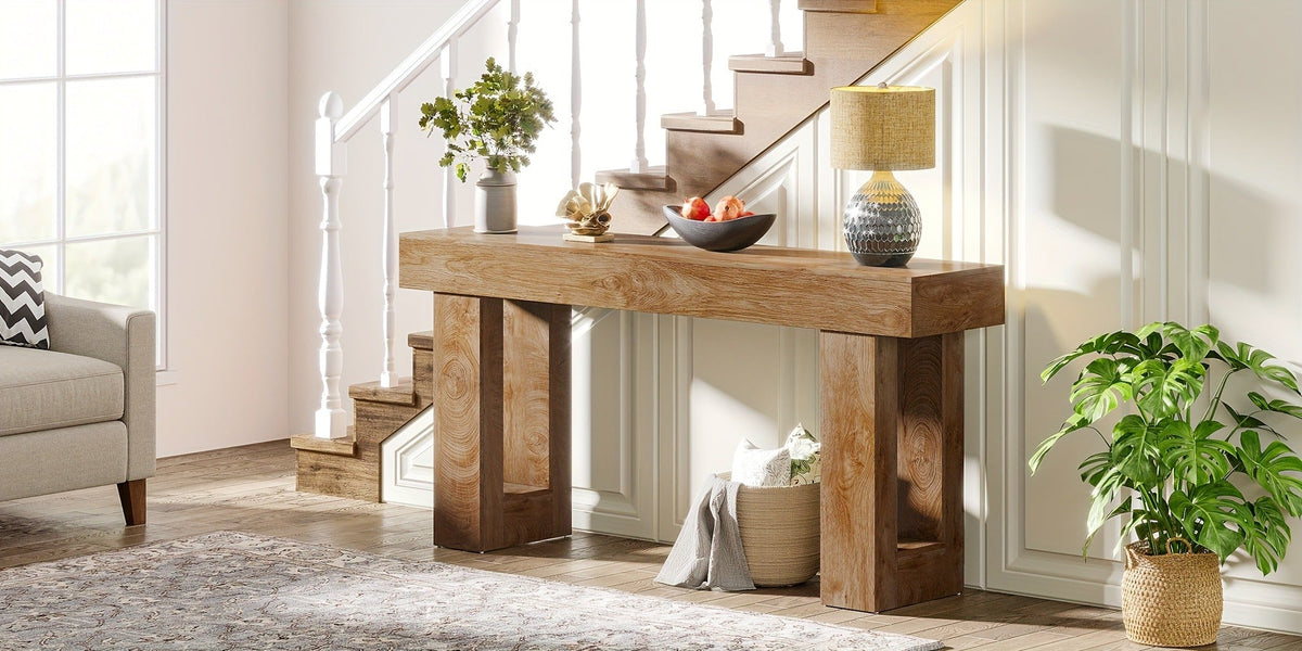 63-Inch Narrow Console Table, Hallway Accent Table for Entryway detail image - detail view 14
